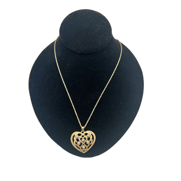 Vintage Signed LENOX Sterling & Marcasite Pearl HEART PENDANT Necklace - Picture 1 of 5